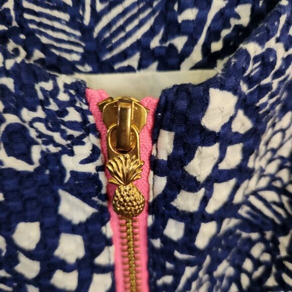 Lilly Pulitzer X Target Upstream Blue Fish Print Sleeveless Shift Dress Size 8 - Picture 8 of 10